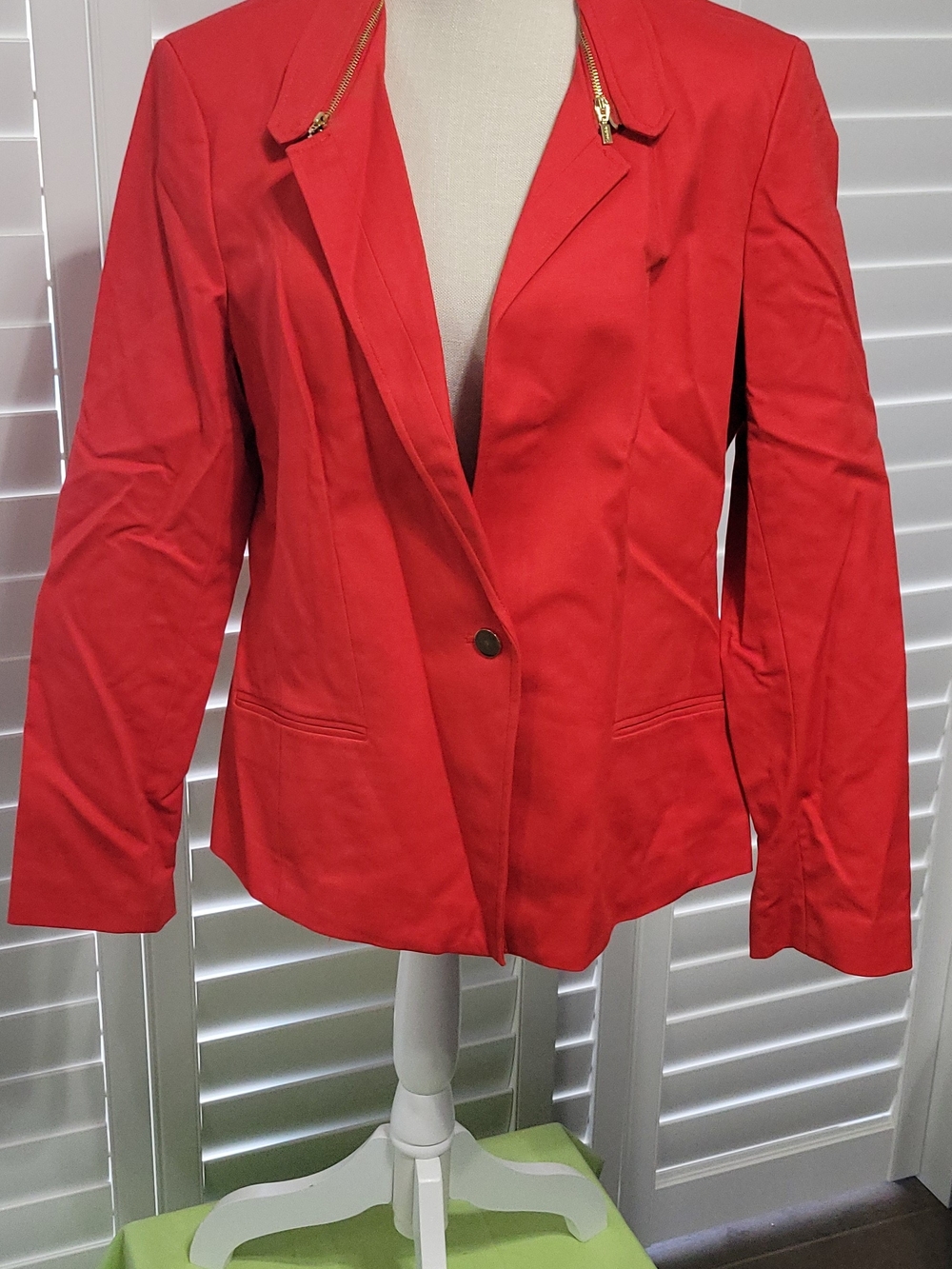 Calvin Klein Red Single-Button Tailored Blazer
